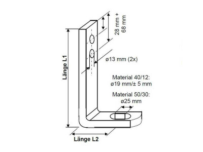 L-Winkel 40-12 06 weiß beschichtet