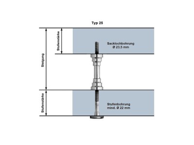 Thumm Treppenbolzen Typ 25 10 mattchrom
