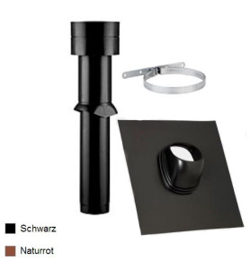 Dachhaube MV 125 plus Universal Bleicolor schwarz  25° - 45° mit Halteblech