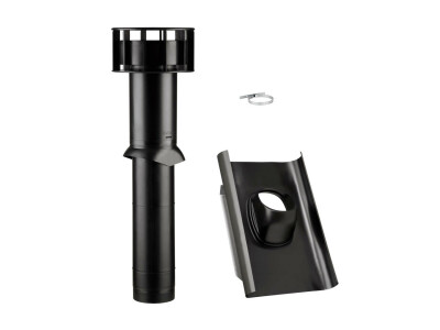 Dachhaube MV 125 Hybrid Universal Bleicolor schwarz  5° - 25° mit Halteblech