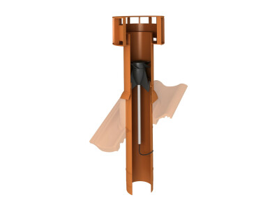 Dachhaube MV 125 Hybrid Universal Bleicolor naturrot  25° - 45° mit Halteblech