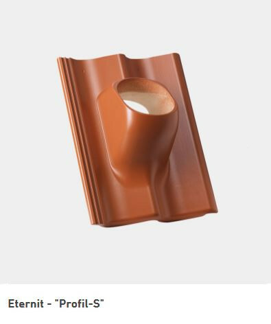 Schulte und Todt Passform-Durchgangspfanne schwarz  DN 100 - 125 Eternit "Profil S" Göteborg