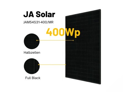 JA Solar Mono PV-Modul 400Wp JAM54S31-400/MR Schwarz...